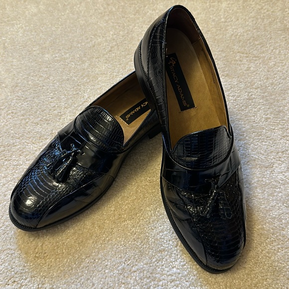 Stacy Adams Snake and leather uppers men’s loafers size 10 1/2 slight so… main image 6